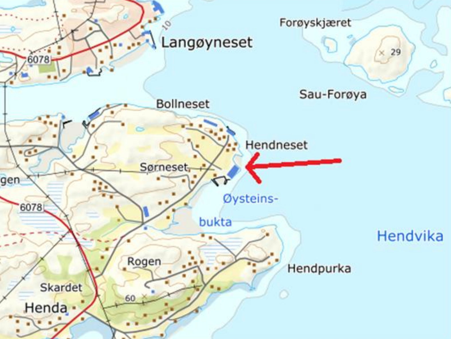 Kart som viser området